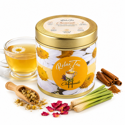 Younglyf Relax Tea Chamomile Herbal Tea Bags | Pure Chamomile Flower Tea | Naturally Caffeine-Free Herbal Infusion 12 Tea Bags