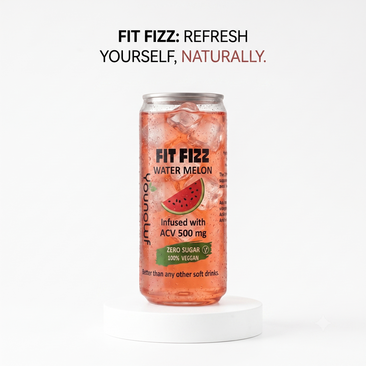 FitFizz WaterMelon Multivitamin Drink Infused with ACV.