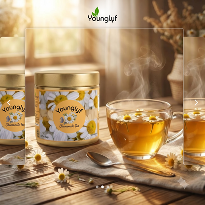 Younglyf Relax Tea Chamomile Herbal Tea Bags | Pure Chamomile Flower Tea | Naturally Caffeine-Free Herbal Infusion 12 Tea Bags